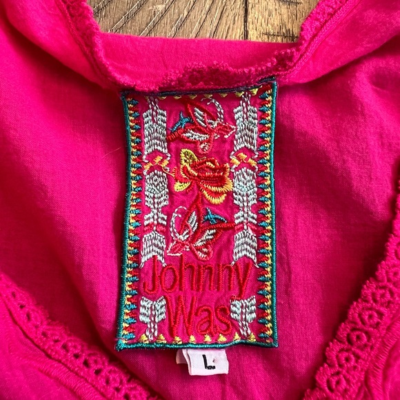 Johnny Was Embroidered V Neck Blouse - Large - Picture 5 of 6